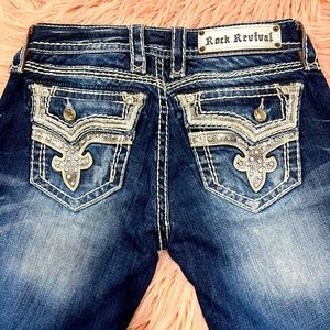 *RARE* Women’s Rock Revival Kai Capri Jeans ‘BLING’ Size 25
